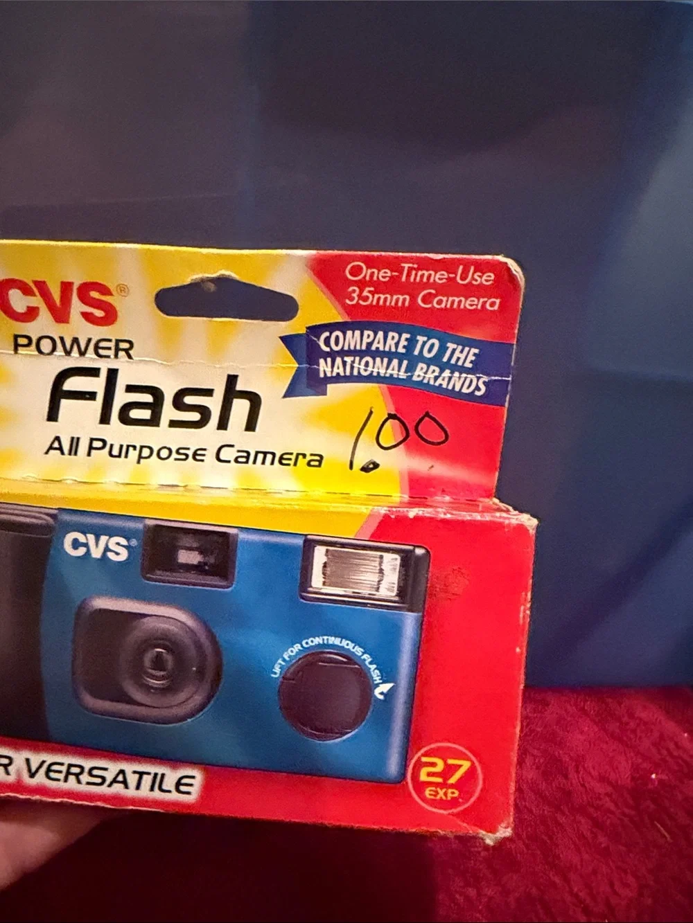 CVS Power Flash Camera Blue Disposable 35mm Camera